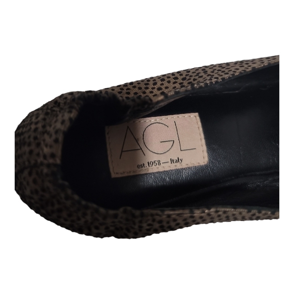 AGL Metallic Pointed toe Leather Loafers - Picture 6 of 9